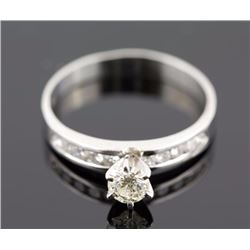 0.70 ctw Diamond Engagement  Ring 14K White Gold H-I,  I1  2.6 tgw|**Size:8