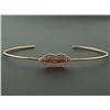 Image 1 : 14K Rose Gold 0.19ct Pavé Round Diamond "Sweet Lips" Cuff Bracelet - 6.5"
