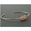 Image 3 : 14K Rose Gold 0.19ct Pavé Round Diamond "Sweet Lips" Cuff Bracelet - 6.5"