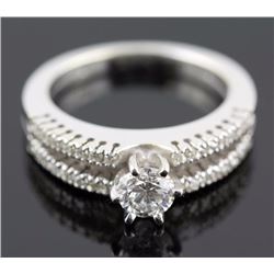 1.44 ctw Diamond Engagement  Ring 14K White Gold G-H,  SI3  6.09 tgw |**Size:6