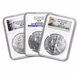 1986-2014 Silver American Eagle MS-70 NGC (Random Year)