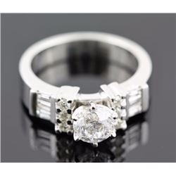 1.25ctw Diamond Engagement  Ring 14KWhite Gold F-GI1-I26.4 tgw|**Size:6