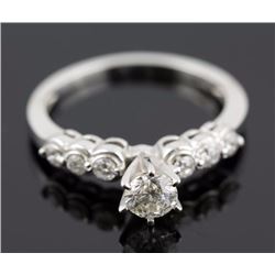 0.71 ctw Diamond Engagement  Ring 14K White Gold G-H,  SI2  2.69 tgw |**Size:6.5