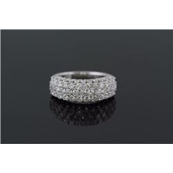2.22ctw Half Band WeddingDiamond Ring 14k White Gold G-HSi2-Si3|Ring Size:6.5|Gram Weight:4.18