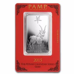 1 oz Silver Bar - Pamp Suisse (Year of the Goat)