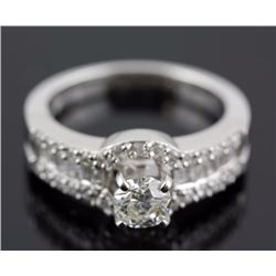 1.32 ctw Diamond Engagement  Ring 14K White Gold H-I,   SI2,  6.8 tgw |**Size:7