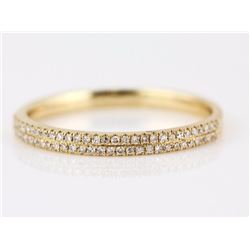 0.14ct Pavé Diamond in 14K Yellow Gold Stackable Half Band Ring - Size 7