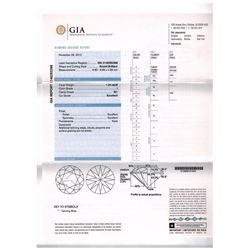 1.24 ct GIA Round Brilliant I, SI1, Solitaire Ring 18K White Gold Ringsize  6.5