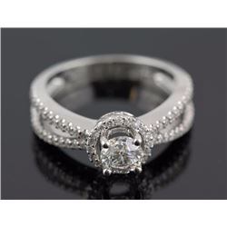 1.0 ctw Diamond Engagement  Ring 14K White Gold G-H,  I1  5.5 tgw |**Size:6
