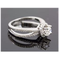 1.0 ctw Diamond Engagement  Ring 14K White Gold G-H,  I1  5.5 tgw |**Size:6