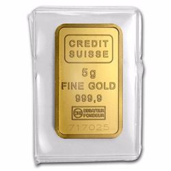 5 gram Gold Bar - Credit Suisse Statue of Liberty