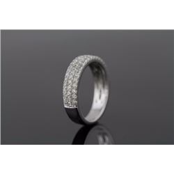 0.71ctw Half Band WeddingDiamond Ring 14k White Gold G-HSi2-Si3|Ring Size:6|Gram Weight:4.2