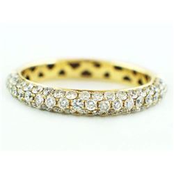 0.84ct Pavé Diamond 14K Yellow Gold Dome Stackable Wedding Band Ring - Size 6.5