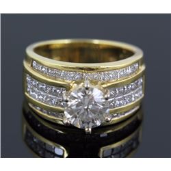 4.77 ctw Diamond Engagement  Ring 18K Yellow Gold I-J,  I1,  11.9 tgw|**Size:7
