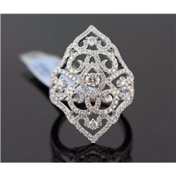 1.54 ctw Diamond  Filigree  Band 14KWhite Gold F-G, SI2-SI3|**Size:6.5  5.94g
