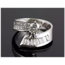 2.20 ctw Diamond Engagement  Ring 18K White Gold G-H,  SI2-SI3,  9.6 tgw|**Size:7