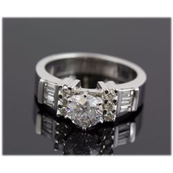 1.25ctw Diamond Engagement  Ring 14KWhite Gold F-GI1-I26.4 tgw|**Size:6