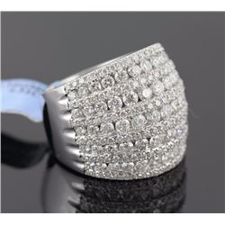4.31 ctw Diamond  Anniversary Band 14KWhite Gold F-G, SI2-SI3|**Size:6.5  9.34g