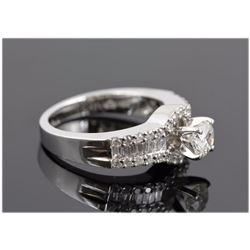 1.32 ctw Diamond Engagement  Ring 14K White Gold H-I,   SI2,  6.8 tgw |**Size:7