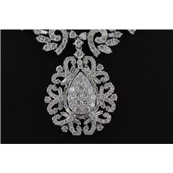 7.60  ctw Ladies Diamond Pear Design Pendant Necklace F, SI2-I1 18K White Gold