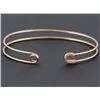 Image 1 : 14K Rose Gold 0.08ct Micro Pavé Diamonds Safety Pin Motif Cuff Bracelet - 6.5"