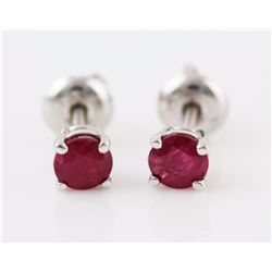 Ruby 7mm 3.20 tcwClassic Stud Earring 14K White or Yellow Gold