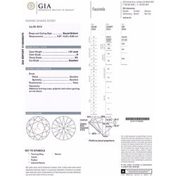 1.01 ct GIA Round Brilliant H, SI1,  Solitaire Ring 18K Yellow Gold RingSize  6.5