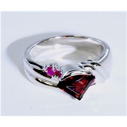 Sterling Silver .925 Garnet w/ Ruby Ring