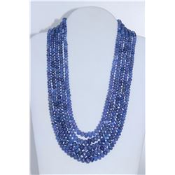 Tanzanite 5 Row Beaded Necklace