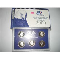 2000-S 5 PIECE QUARTER US PROOF SET ORIGINAL BOOK VALUE $13.95 SET HAS *MA/MD/SC/NH/VA*!! COIN SET C