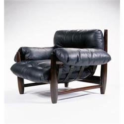Sergio Rodrigues, "Mole" Armchair, ca. 1958, manufactured by Oca as part of the Tacape line; rose...