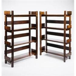 Sergio Rodrigues, Pair of Shelving Units, ca. 1960, manufactured by Oca, rosewood and metal (2), ...