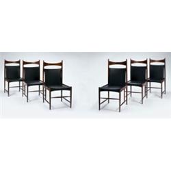 Sergio Rodrigues, Set of Six "Cantu" High-back Chairs, ca. 1959, manufactured by Oca as part of t...