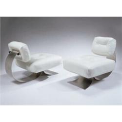 Oscar Niemeyer, Pair of Club Chairs, ca. 1970s, in collaboration with Anna Maria Niemeyer; manufa...