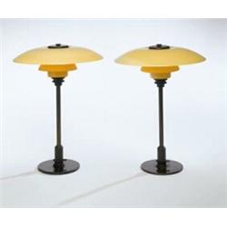 Various Properties, Poul Henningsen, Matched Pair of "PH" Table Lamps, Model No. 3 1/2, ca. 1930s,..