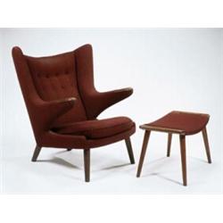 Property of a Princeton Gentleman, Hans Wegner, "Papa Bear" Armchair and Ottoman, ca. 1950s, desi...