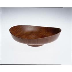 Finn Juhl, Bowl, ca. 1950s, manufactured by Kay Bojesen; teak, with manufacturer's stamp, 4 1/4 x .