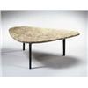 Image 1 : Dan Johnson, Prototype Coffee Table,, model no. b100, ca. 1958, travertine, black-painted metal a...