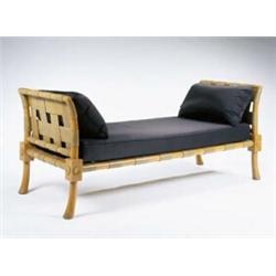 T.H. Robsjohn-Gibbings, "Klismos" Daybed, ca. 1960, manufactured by Widdicomb; birch and leather ...