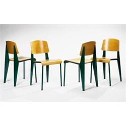 Jean Prouvé, Pair of "Standard" Chairs from the cité universitaire, ca. 1954, manufactured by Les...