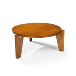Jean Prouvé, Table, ca. 1946-1947, manufactured by Les Ateliers Jean Prouvé; oak and lacquered st...