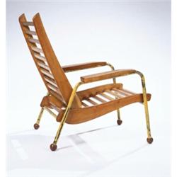 Jean Prouvé, "Visiteur" Armchair, ca. 1950s, manufactured by Les Ateliers Jean Prouvé; painted tu...