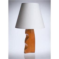 Alexandre Noll, Table Lamp, ca. 1950s, mahogany; signed "ANoll", 15 1/2 in. (39.4 cm) high, Estima..