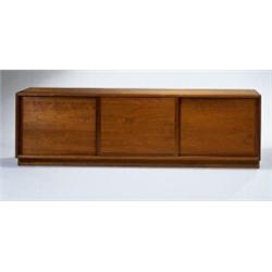 George Nakashima, An early Sideboard, 1958, walnut, with client's name, on the reverse, 30 1/2 x 9.