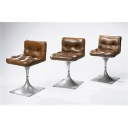 Roger Tallon, Group of Three "Module 400" stools, ca. 1966, manufactured by Édition Lacloche, pol...