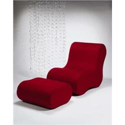 Guiseppe Raimondi, "Alvar" Lounge Chair and Ottoman, ca. 1967, manufactured by Gufram; foam with ...