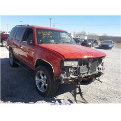 1999 - CHEVROLET TAHOE//SALVAGE TITLE
