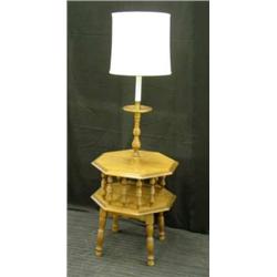 Hard Rock Maple Table with Working Lamp. M...