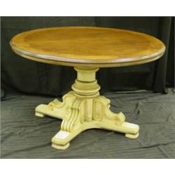 Round Game Table with Painted Pedestal Bas...