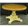 Image 1 : Round Game Table with Painted Pedestal Bas...